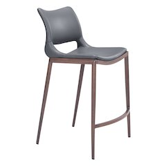 Ace Counter Stool (Set of 2) Dark Gray & Walnut