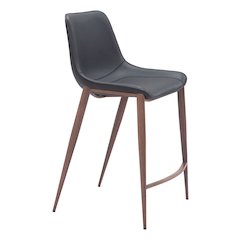 Magnus Counter Stool (Set of 2) Black & Walnut