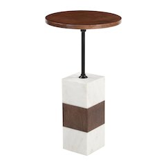 Stuk Side Table Brown & White
