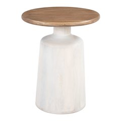 Goblet Side Table Brown & White