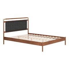 Netz Queen Bed Black & Walnut