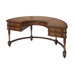 60 Inch Executive Desk – Dark Brown Office Table with Wood and Leather