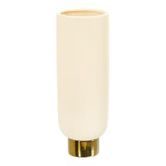 12.75in. Elegance Ceramic Cylinder Vase with Gold Accents