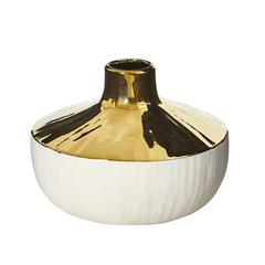 8in. Elegance Ceramic Decorative Vase with Gold Accents
