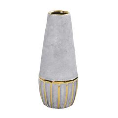10in. Regal Stone Decorative Vase with Gold Accents