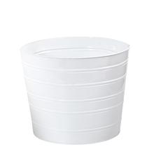 12in. Farmhouse White Metal Ribbed Planter