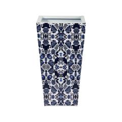 18in. Oriental Blue and White Classic Metal Planter