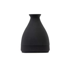10in. Cone Stone Vase Black Matte