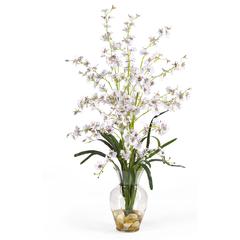 Dancing Lady Liquid Illusion Silk Flower Arrangement, White
