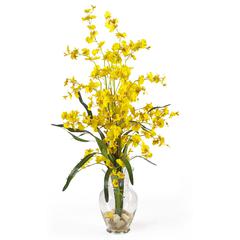 Dancing Lady Liquid Illusion Silk Flower Arrangement, Yellow