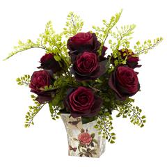 Rose & Maiden Hair with Floral Planter