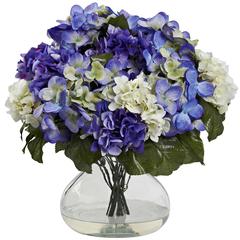 Hydrangea with Large Vase, Blue Purple