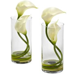 Double Calla Lily with Cylinder (Set of 2)