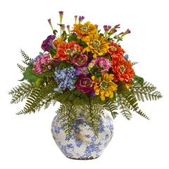 15in. Mixed Floral Artificial Arrangement in Floral Vase