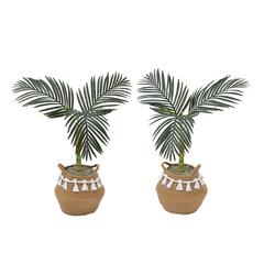 3ft. Artificial Golden Cane Palm Tree with Handmade Jute (Set of 2)