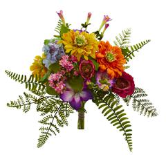 13in. Mixed Flowers Artificial Bush (Set of 2)