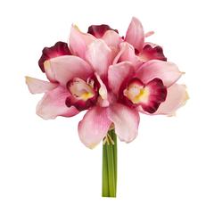9in. Cymbidium Orchid Artificial Flower Bundle (Set of 6)