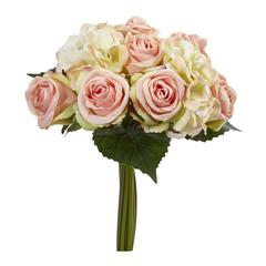12in. Rose and Hydrangea Bouquet Artificial Flower (Set of 6)
