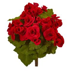 11in. Begonia Bush Artificial Flower (Set of 4)