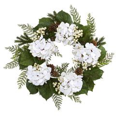 24in. Gold Trimmed Hydrangea and Berry Wreath