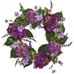 24in. Hydrangea Artificial Wreath