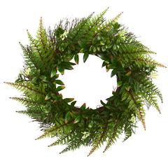 23in. Assorted Fern Wreath UV Resistant (Indoor/Outdoor)