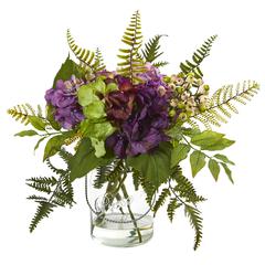 14in. Hydrangea & Berry Artificial Arrangement