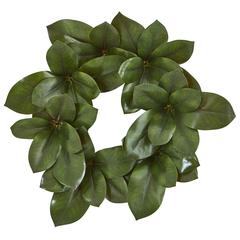 22in. Magnolia Leaf Artificial Wreath
