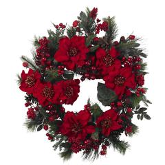 24in. Poinsettia Wreath