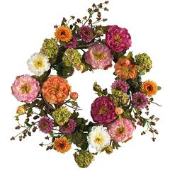 24in. Peony Wreath