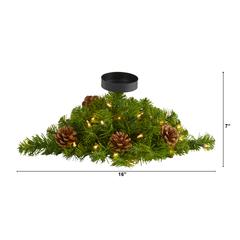 16in. Christmas Pine Candelabrum with 35 Lights and Pine Cones
