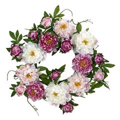 22in. Peony Wreath
