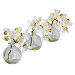 Cymbidium with Vase Silk Flower Arrangement (Set of 3)