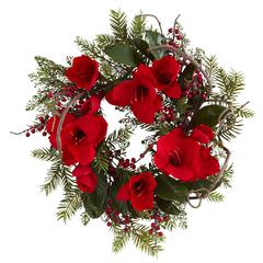 24in. Amaryllis Wreath