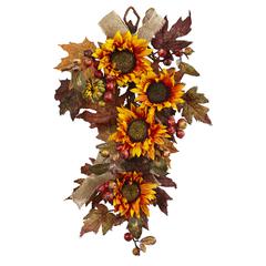24in. Sunflower & Berry Teardrop