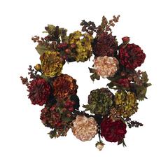 22in. Autumn Hydrangea Peony Wreath