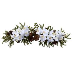 30in. Phalaenopsis Orchid & Pine Swag