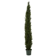 8ft. Mini Cedar Pine Tree with 4249 tips in 12in. Pot (Two Tone Green)