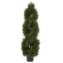 Double Pond Cypress 4 ft. H Spiral Topiary UV Resistant with 1036 Leaves (Indoor/Outdoor)