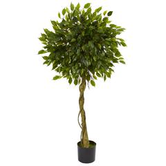5ft. Ficus Artificial Topiary Tree, UV Resistant (Indoor/Outdoor)