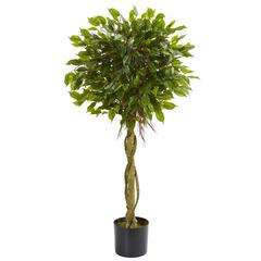 4ft. Ficus Artificial Topiary Tree, UV Resistant (Indoor/Outdoor)