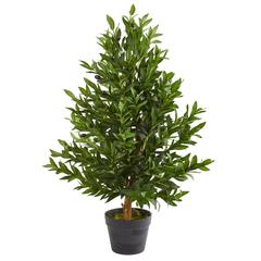 35in. Olive Cone Topiary Artificial Tree UV Resistant (Indoor/Outdoor)