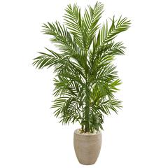 5ft. Areca Palm Artificial Tree in Sand Colored Planter