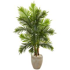 5ft. Areca Palm Artificial Tree in Sand Colored Planter (Real Touch)