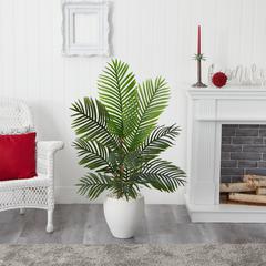 4.5ft. Paradise Palm Artificial Tree in White Planter