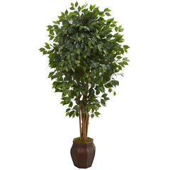 6ft. Ficus Artificial Tree in Decorative Planter