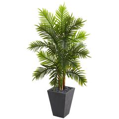 5.5ft. Areca Palm Artificial Tree in Slate Finished Planter (Real Touch)