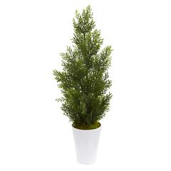 27in. Mini Cedar Artificial Pine Tree in Decorative Planter (Indoor/Outdoor)