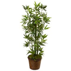 4ft. Bamboo Artificial Tree in Coiled Rope Planter