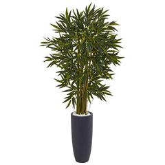 6.5ft. Bamboo Artificial Tree in Gray Cylinder Planter